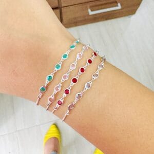 Pulseira Zircônias Coloridas