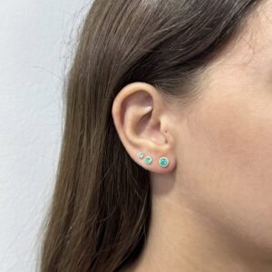 Trio de Brincos Zircônias Embutidas Tiffany