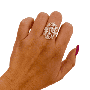 Anel Flores Diamantadas com Zircônias