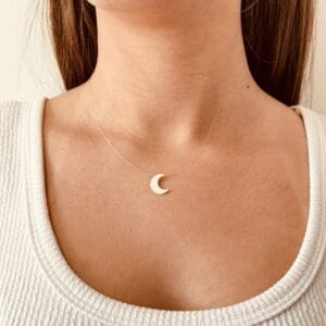 Colar Nylon Pingente Lua