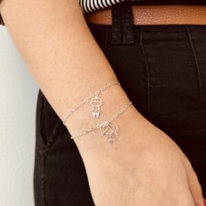 Pulseira Elos Pingente Filha/Filho