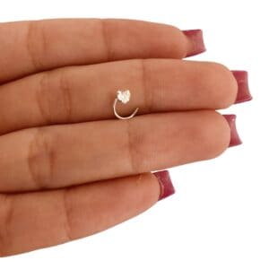 Piercing de Nariz Pino Zircônia Coração