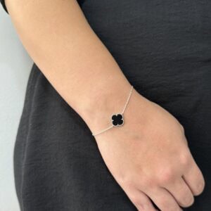 Pulseira Trevo Importado Preto 14 mm