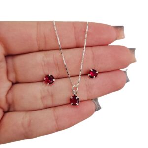 Conjunto Minimalista Zircônia Vermelho