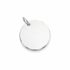 Pingente Medalha Redonda Lisa em Prata 925 – 15 mm