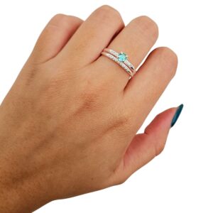 Anel Duplo Fio Cravejado com Ponto de Luz Tiffany
