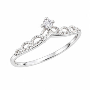 Anel Coroa Princesa com Zircônia em Prata 925
