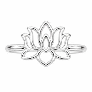 Anel Flor de Lótus Vazado em Prata 925