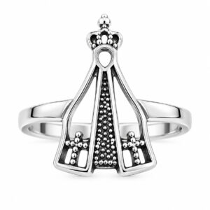 Anel Nossa Senhora Aparecida em Prata 925 – 15 mm x 20 mm
