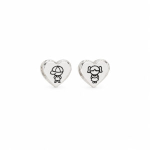 Pingente Coração Menino e Menina em Prata 925 – 6 x 12 mm