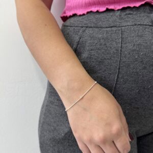 Pulseira Rabo de Rato com Bolas 3 mm