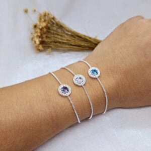 Pulseira Círculo Luxo Cravejado com Zircônia Color