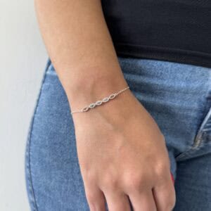 Pulseira Olho Grego Navete Cravejado