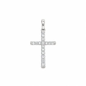 Pingente Cruz Cravejada em Prata 925 – 14 x 22 mm
