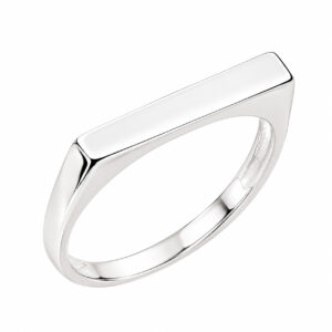 Anel Chapa Retangular Lisa em Prata 925 – 3 mm