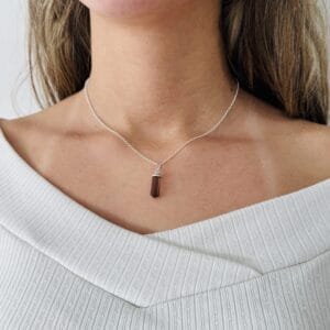 Colar Elo Português e Pedra Bronzite
