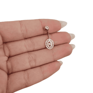 Piercing Umbigo Oval Zircônias Cravejadas