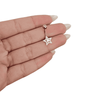 Piercing Umbigo Estrela Cravejada