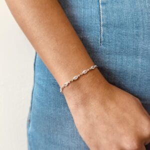 Pulseira Navetes Cristais 3 mm