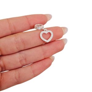 Berloque Coração Vazado Cravejado 13 mm Luxo