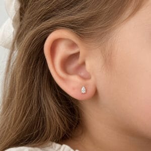 Brinco Gota com Zircônia Cristal 4 mm em Prata 925