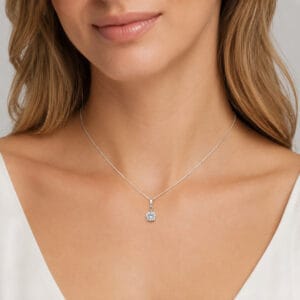 Colar Ponto de Luz 7 mm com Corrente Veneziana em Prata 925 – 45 cm
