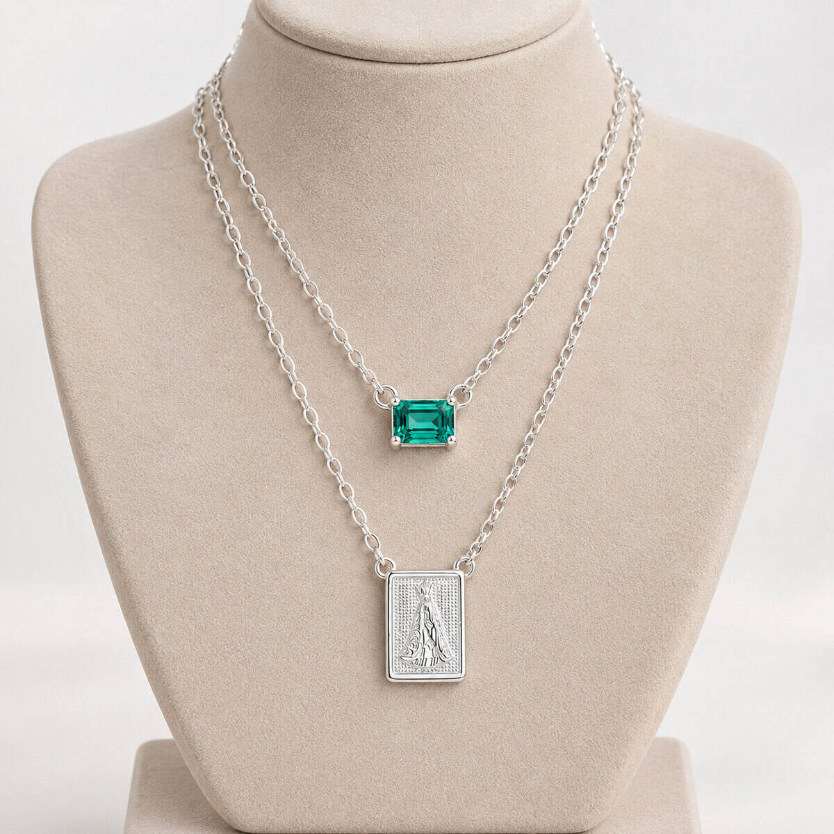 Escapulário Nossa Senhora Aparecida com Pedra Turmalina em Prata 925 – 65 cm (5)