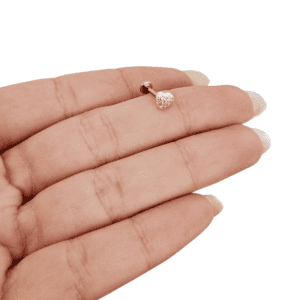 Piercing Pino Coração Bojudo Cravejado