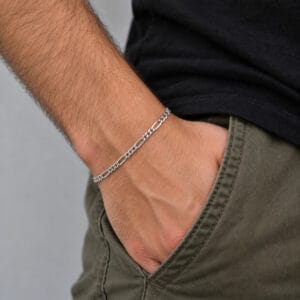 Pulseira Masculina 3x1 Flat 4 mm em Prata 925 – 20 cm
