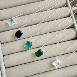 Colar Pedra Retangular Luxo