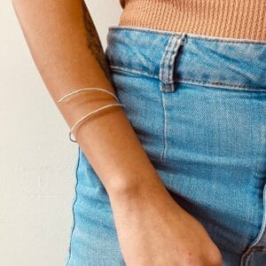Bracelete Regulagem Redondo Aberto 2 Bolinhas