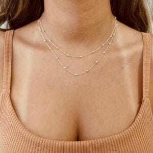 Colar Cadeado Com Bolinhas 3 mm