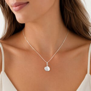 Colar Concha do Mar em Prata 925 com Corrente Veneziana – 40 cm