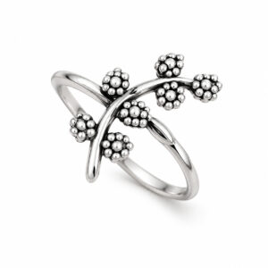 Anel Galho com Flores em Prata 925