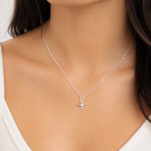 Colar Espírito Santo com Corrente Singapura em Prata 925 – 40 cm