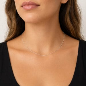 Corrente de Bolinhas Diamantadas em Prata 925