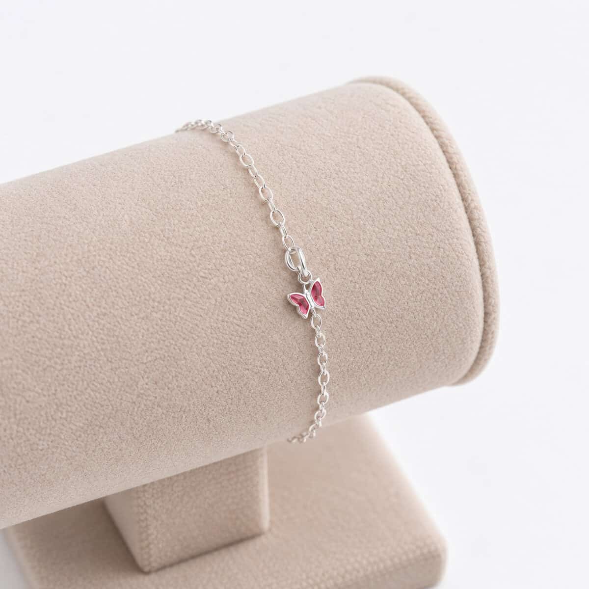 Pulseira Infantil Borboleta Rosa em Prata 925 – 14,5 cm (1)