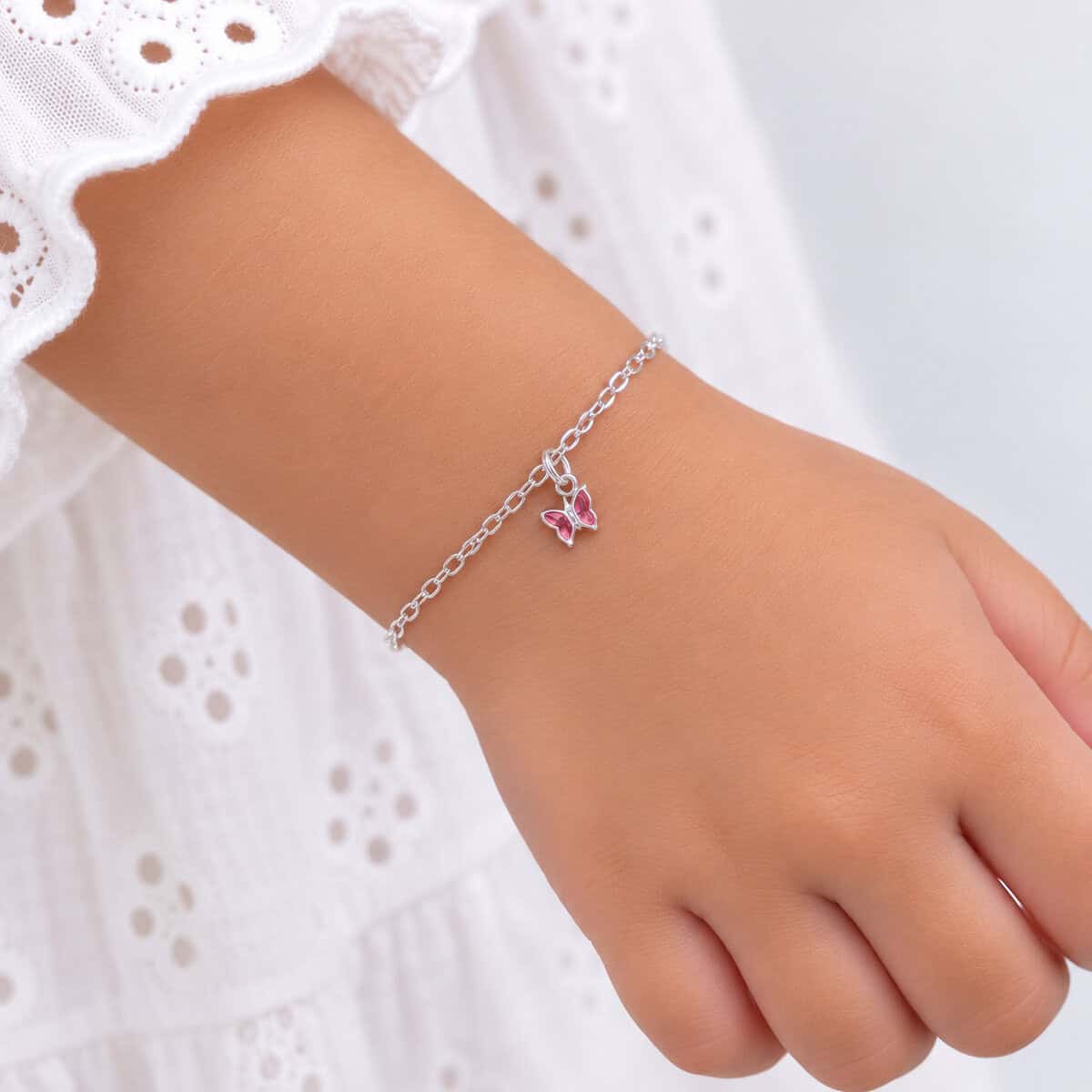 Pulseira Infantil Borboleta Rosa em Prata 925 – 14,5 cm (3)