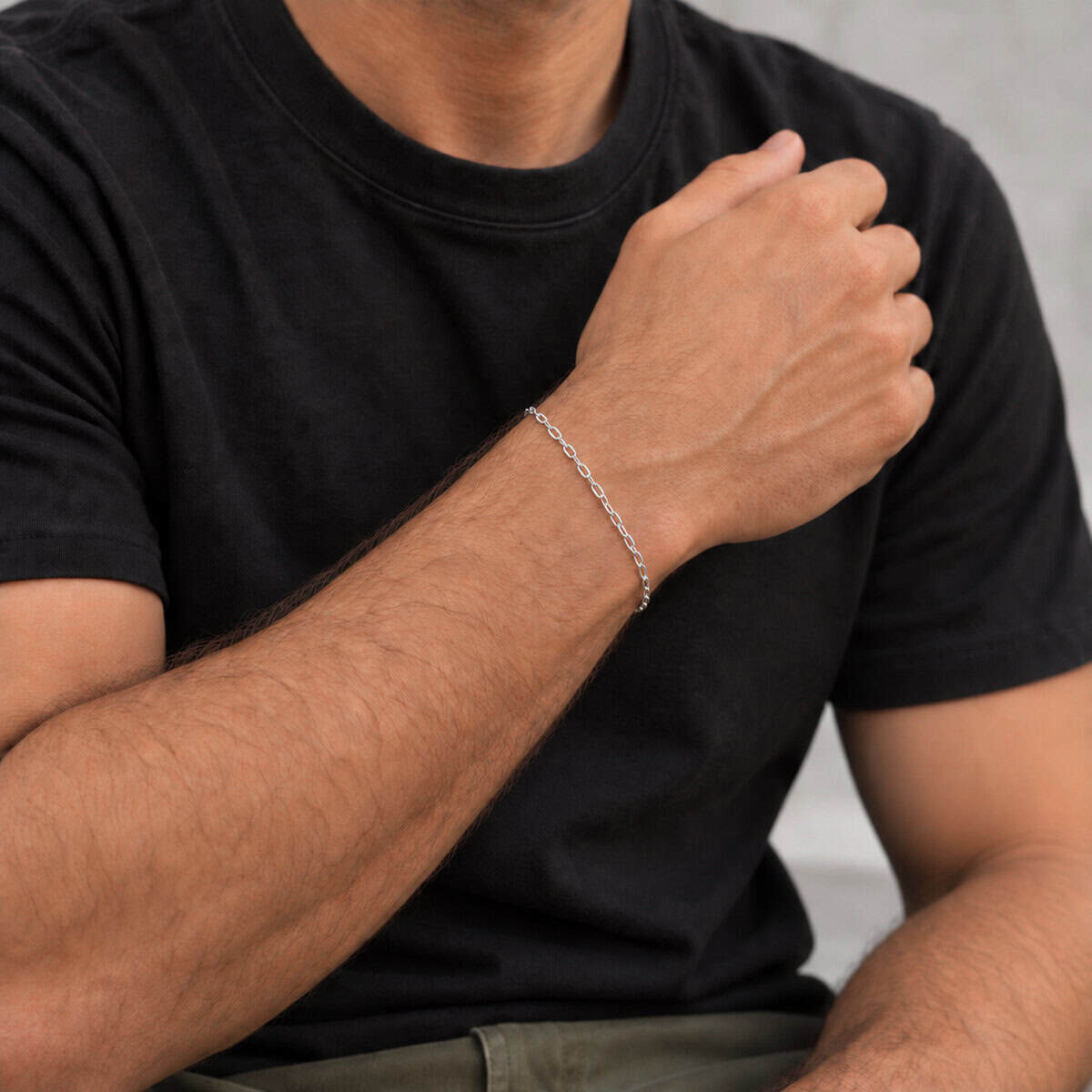 Pulseira Masculina Cadeado Mini 2 mm em Prata 925 – 19,5 cm (2)