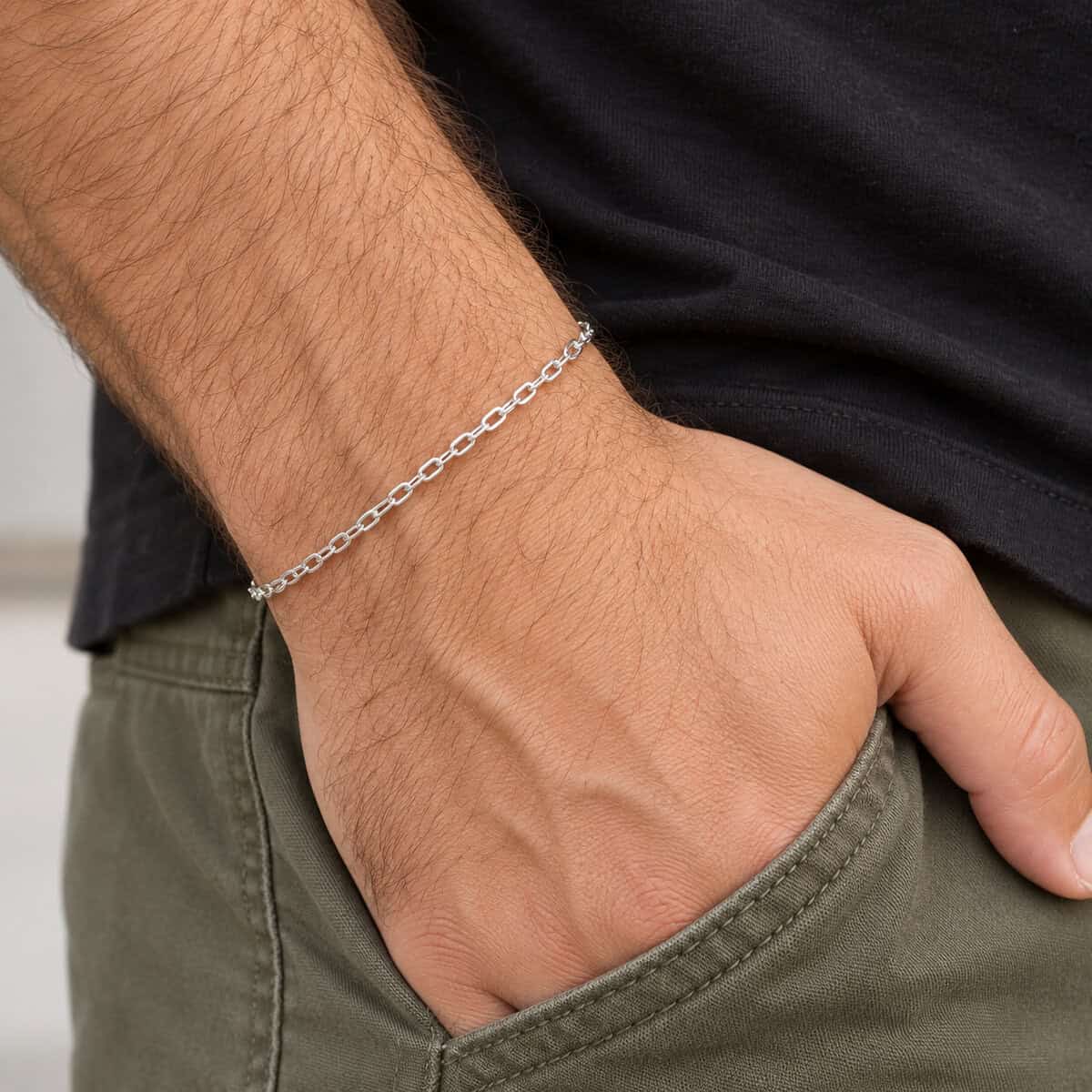 Pulseira Masculina Cadeado Mini 2 mm em Prata 925 – 19,5 cm (3)