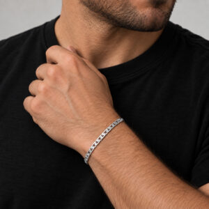 Pulseira Masculina Elo Piastrini 3 mm em Prata 925 – 19,5 cm
