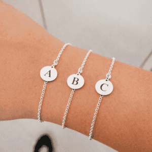 Pulseira Medalhinha Letra Inicial ou Imagem Personalizada