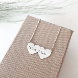 Colar 2 Corações Personalizados por Encomenda