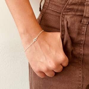 Pulseira Olho Grego Cravejado com Zircônias Cristais