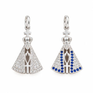 Pingente Nossa Senhora Aparecida Cravejado em Prata 925 – 20 mm