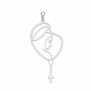 Pingente Nossa Senhora de Fátima Detalhado em Prata 925 – 52 mm x 22 mm