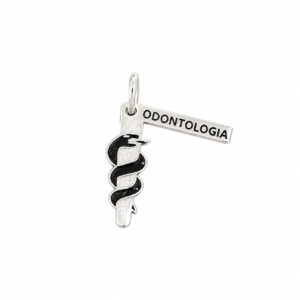 Pingente Odontologia em Prata 925 – 19 mm + Plaquinha 15 mm