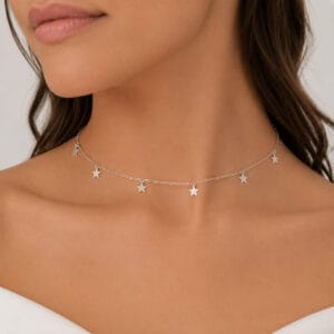 Choker Estrelas Prata 925 Feminina