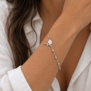 Pulseira Terço Bolas 4 mm