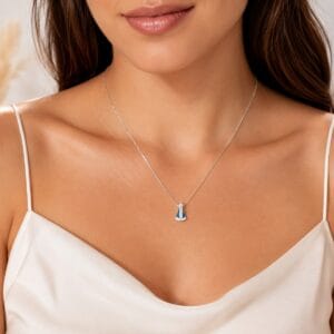 Colar Veneziana Prata Pingente Nossa Senhora Aparecida